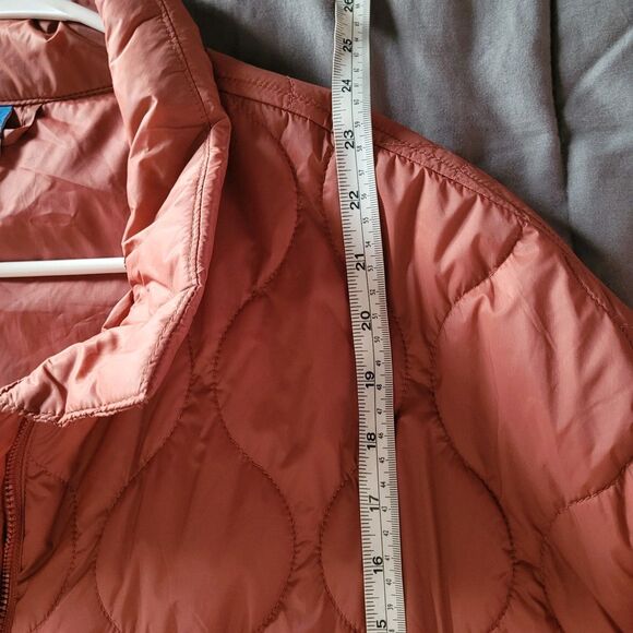 Old Navy Womens Jacket Size Large Burnt Orange Full Zip Pockets Packable Quilted - Picture 5 of 8